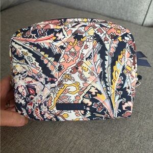 Vera Bradley Navy and Pink Patterned Cosmetic Bag